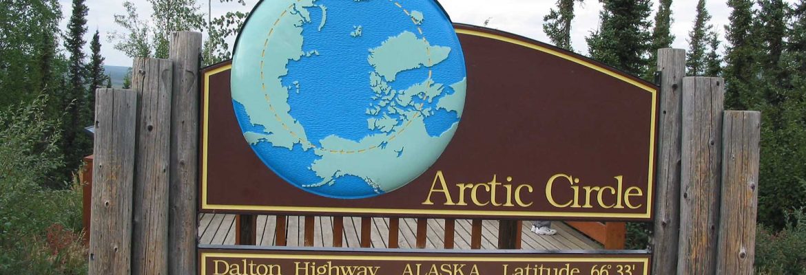 Arctic Circle Sign, Alaska, USA