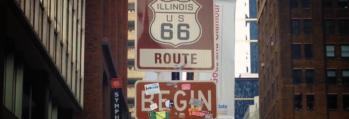 Route 66 Start End, Chicago,  Illinois, USA