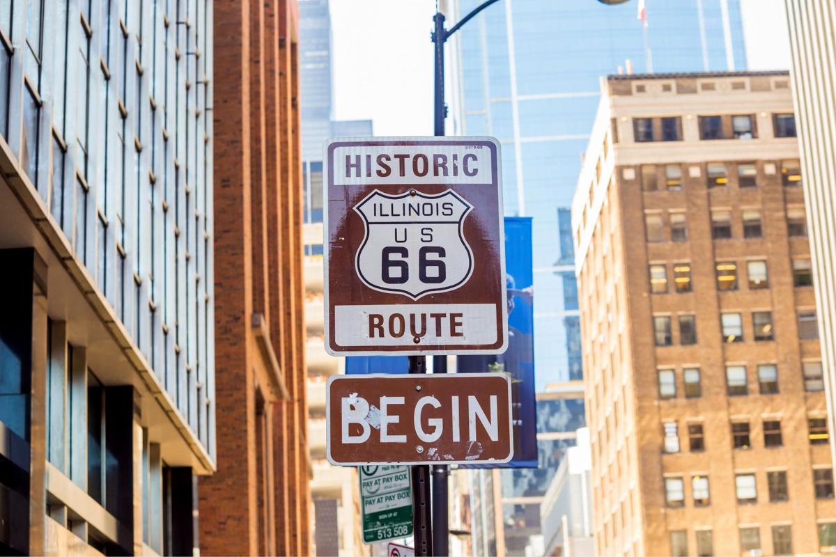 Start of Route 66, Grant Park, Chicago, USA